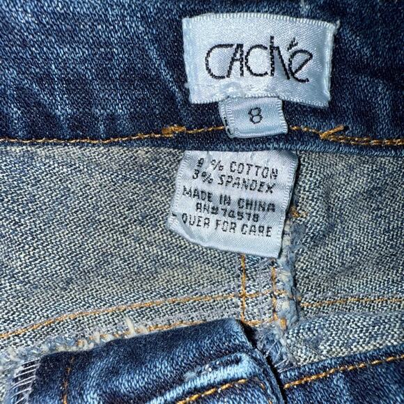 Y2K Cache Ruched Back Denim Pencil Skirt Womens Size 8 Butt Ruching Streetwear - Picture 8 of 8